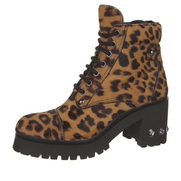 Miu Miu Leopard Print Embellished Boots - Picture 4 of 6